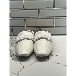 Lisa Vicky Violet V Tan Camel Sheep Leather Mules Loafers Shoes Size 6 1/2